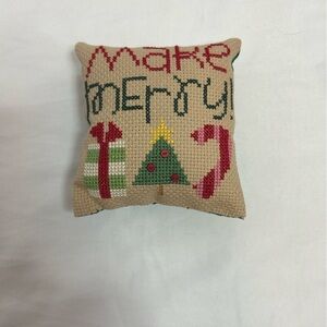 Holiday Cheer Cross-Stitch Pillow
